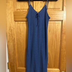 Topshop Women’s Blue Rib Knit Bodycon Dress | Size 8